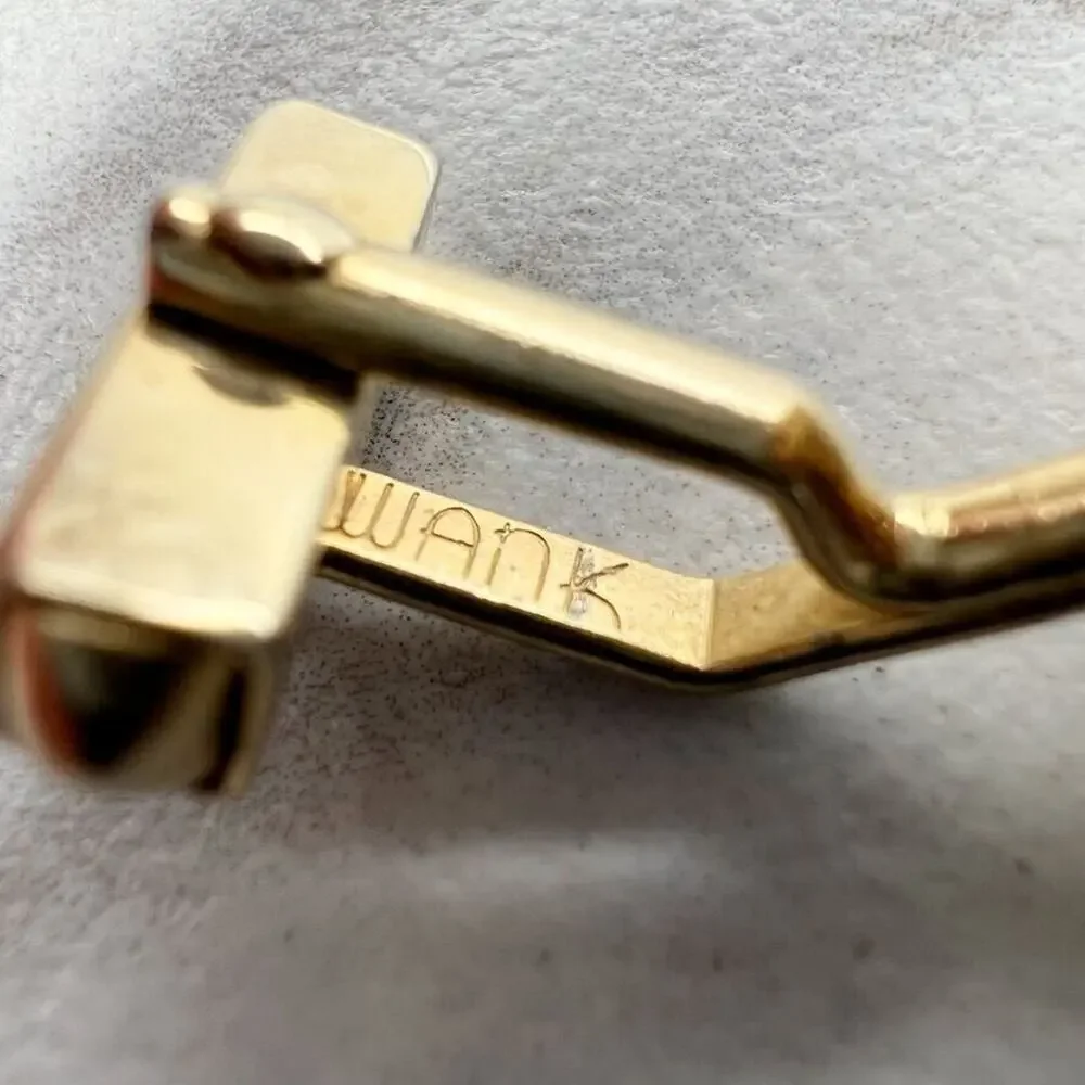 Swank Vintage Gold Tone Abalone Shell Inlay Single Cufflink